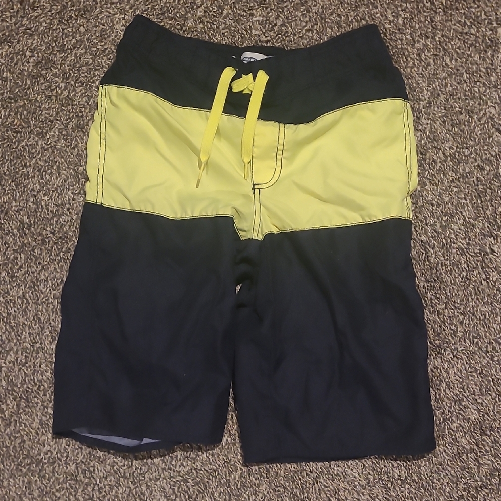 Yellow and Black Boys Swim Suit Board Shorts
